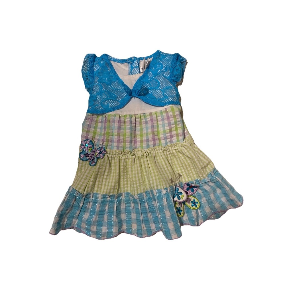 Girls Youngland 18M Butterfly Blue And Green Dress